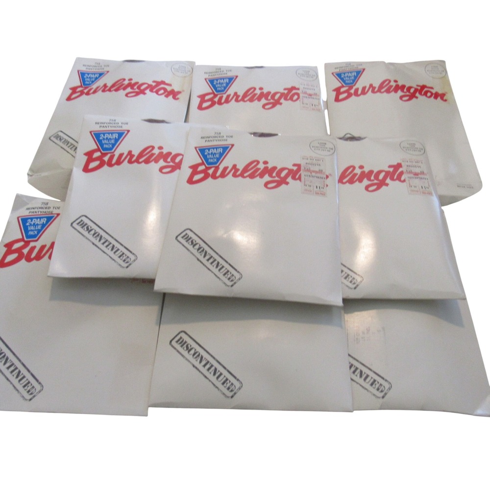 Burlington Vintage Pantyhose  2-Pair Packs Reinforced Toe Nylon Tan Taupe Long